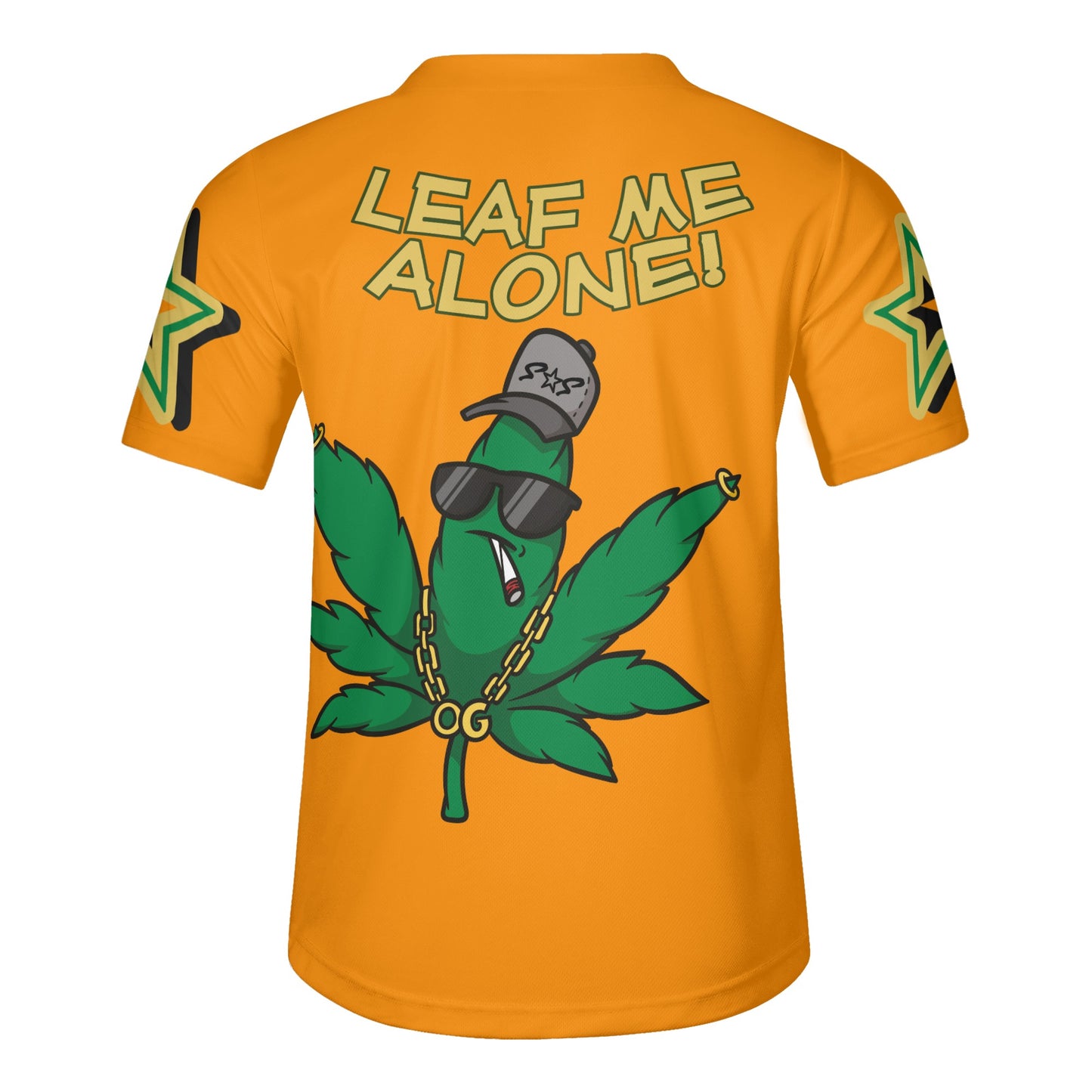 Leaf Me Alone 3.0 4/20 Baked Valley Edition Mens Orange Short Sleeve Baseball Jersey