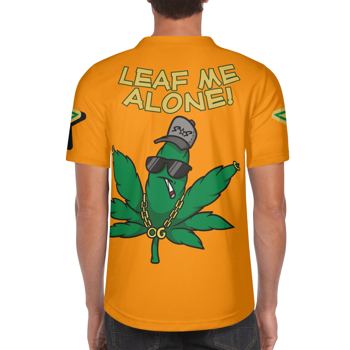 Leaf Me Alone 3.0 4/20 Baked Valley Edition Mens Orange Short Sleeve Baseball Jersey