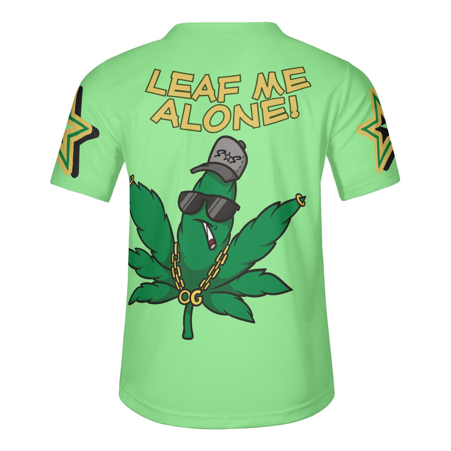 Leaf Me Alone 3.0 4/20 Baked Valley Edition Mens Mint Green Short Sleeve Baseball Jersey