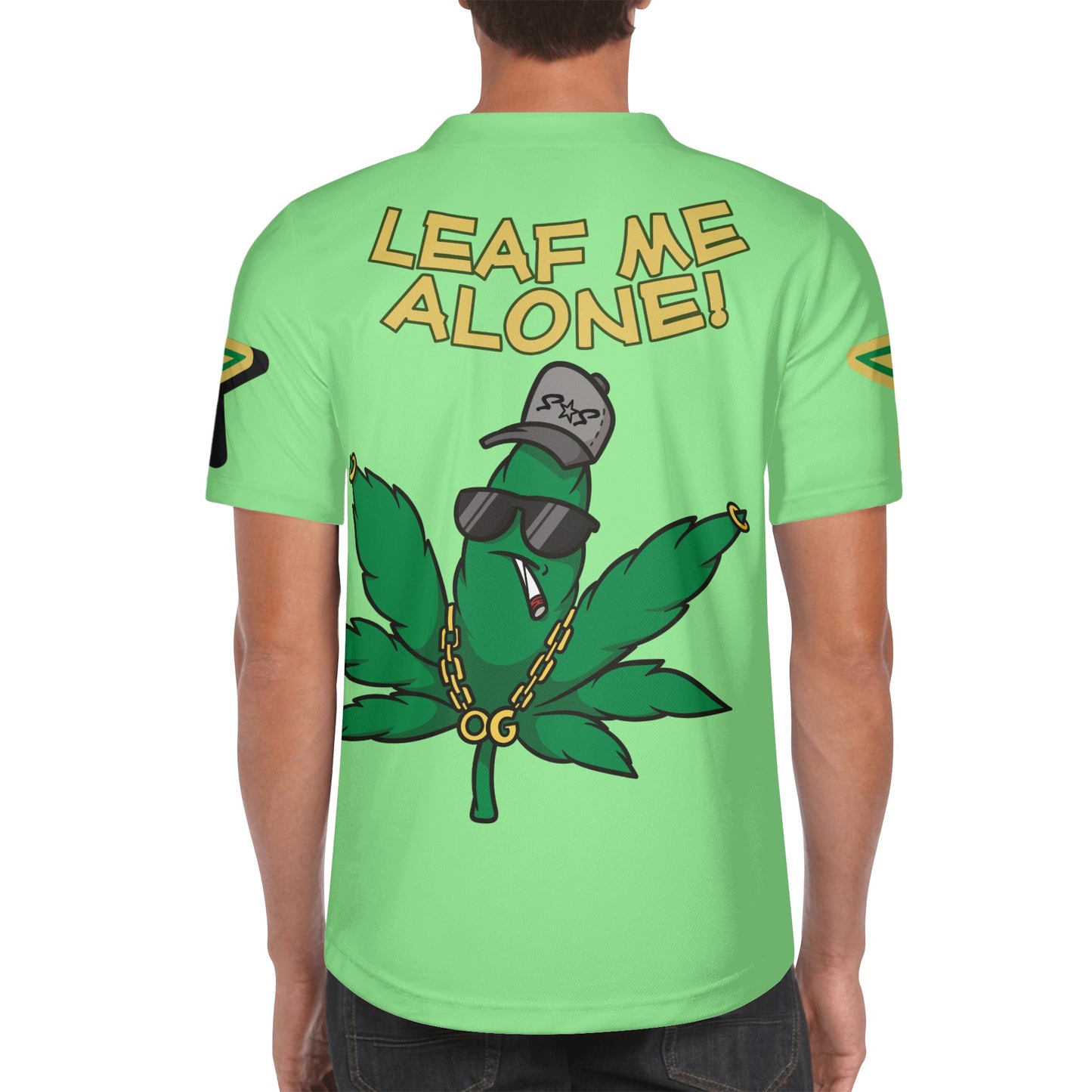 Leaf Me Alone 3.0 4/20 Baked Valley Edition Mens Mint Green Short Sleeve Baseball Jersey