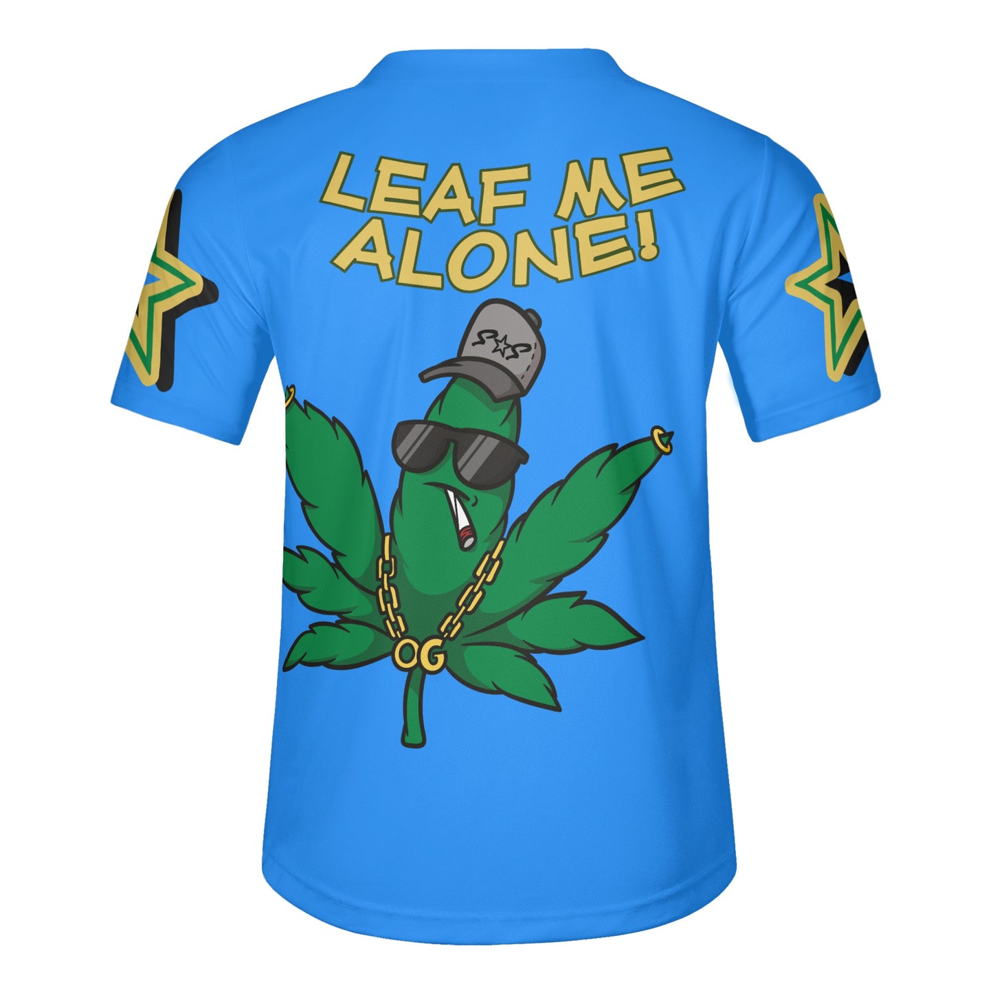 Leaf Me Alone 3.0 4/20 Baked Valley Edition Mens Blue Short Sleeve Baseball Jersey