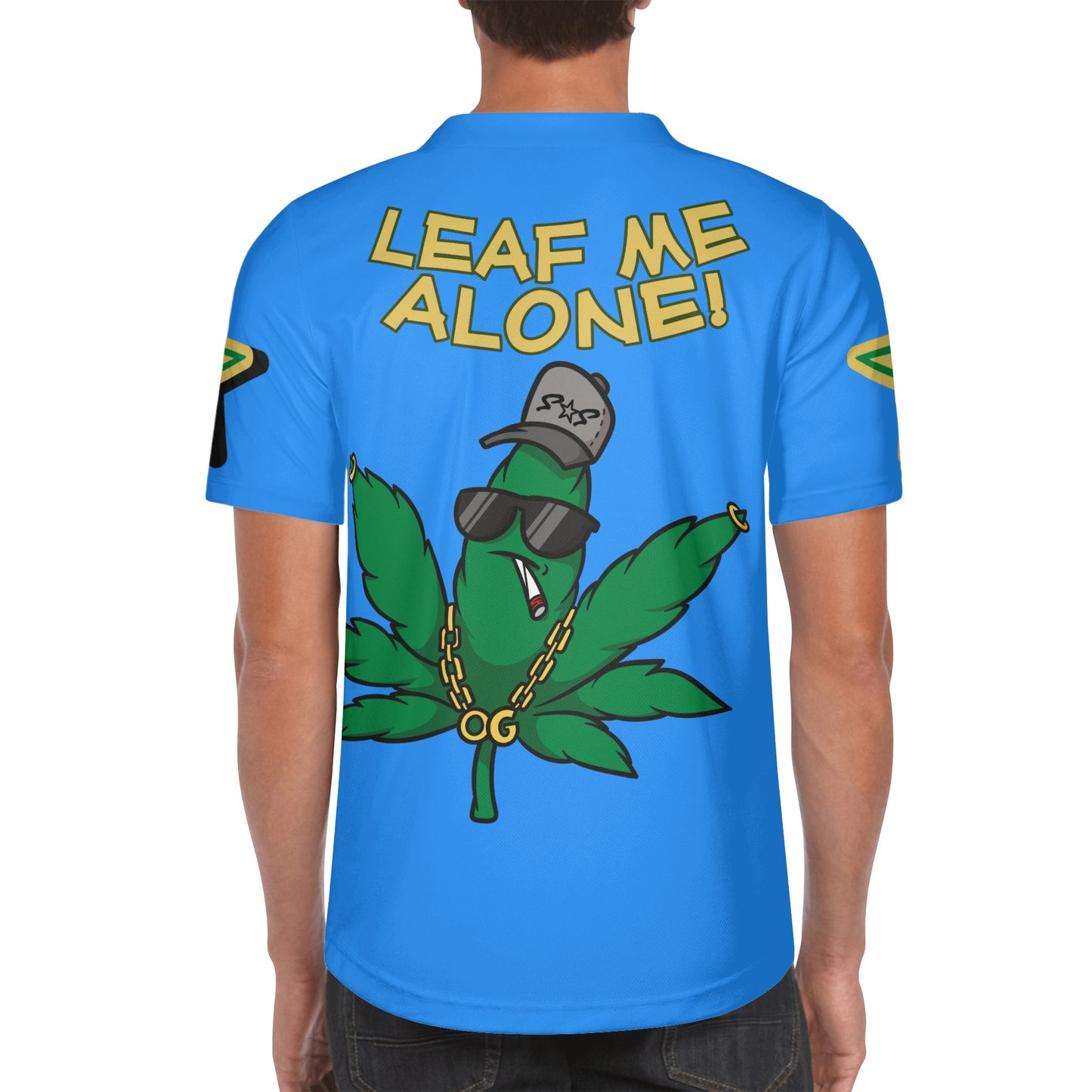 Leaf Me Alone 3.0 4/20 Baked Valley Edition Mens Blue Short Sleeve Baseball Jersey