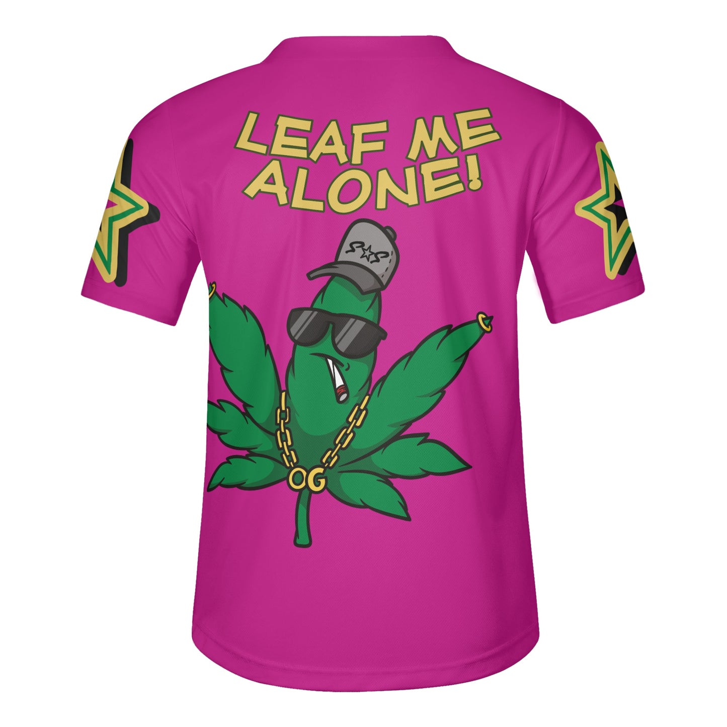 Leaf Me Alone 3.0 4/20 Baked Valley Edition Mens Purple Short Sleeve Baseball Jersey