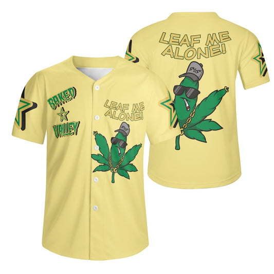 Leaf Me Alone 3.0 4/20 "Baked Valley" Edition Mens Tan Short Sleeve Baseball Jersey