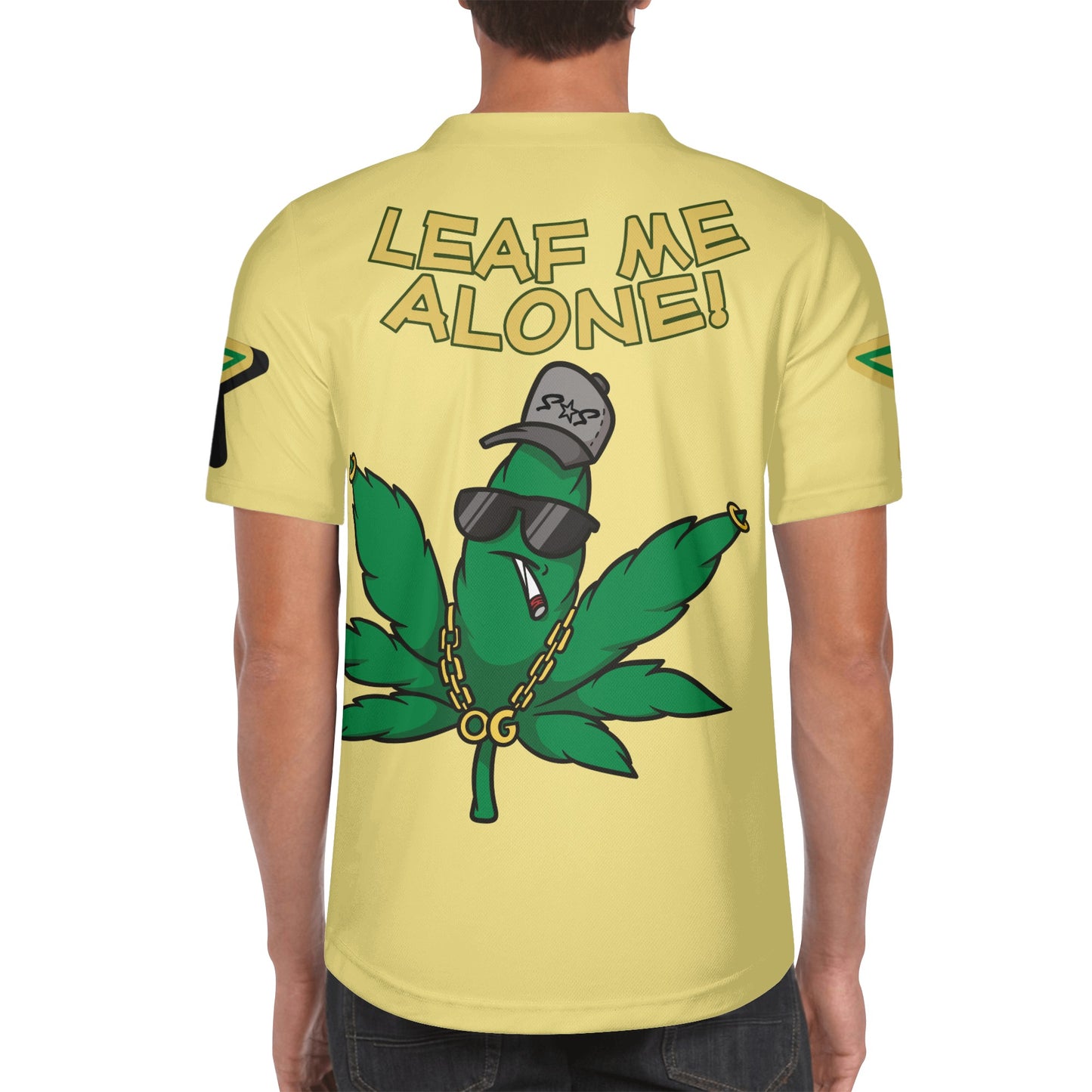 Leaf Me Alone 3.0 4/20 "Baked Valley" Edition Mens Tan Short Sleeve Baseball Jersey