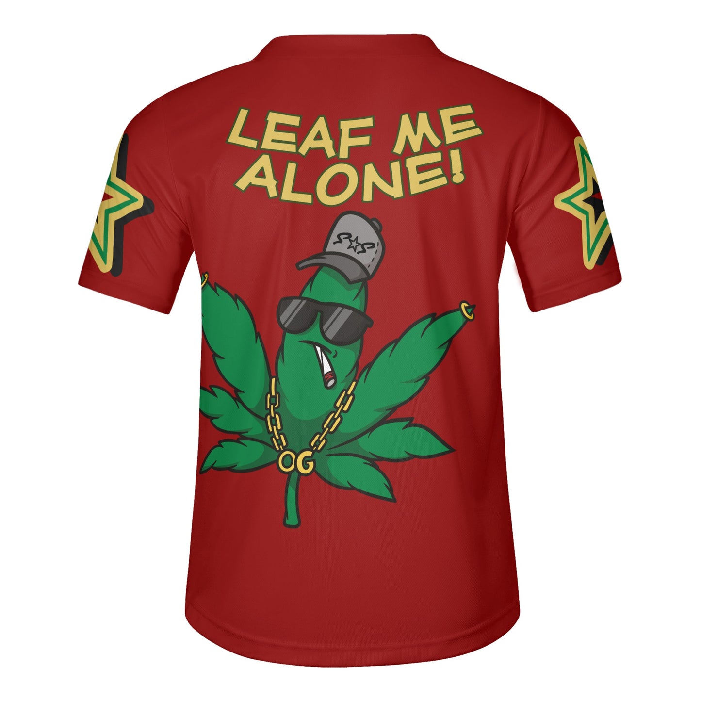 Leaf Me Alone 3.0 4/20 "Baked Valley" Edition Mens Maroon Short Sleeve Baseball Jersey