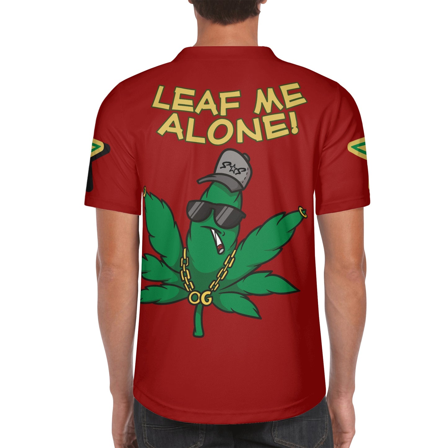 Leaf Me Alone 3.0 4/20 "Baked Valley" Edition Mens Maroon Short Sleeve Baseball Jersey