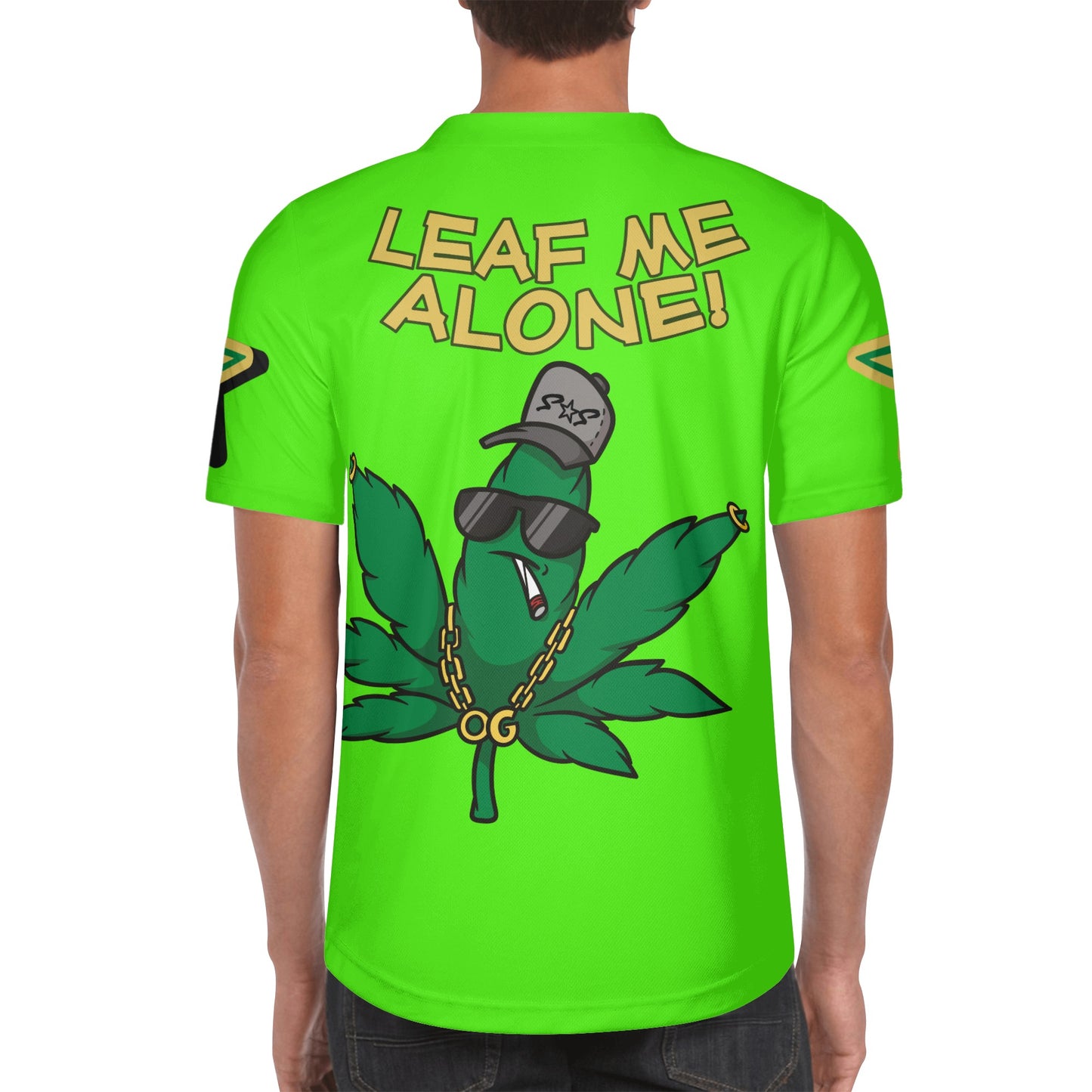 Leaf Me Alone 3.0 4/20 "Baked Valley" Edition Mens Goo Green Short Sleeve Baseball Jersey