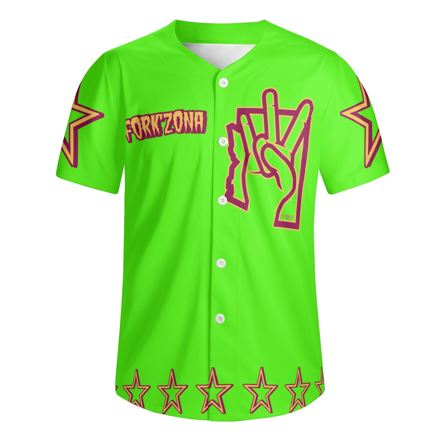 Sun Devil ForkZona S.O.S Edition Mens Goo Green Short Sleeve Baseball Jersey