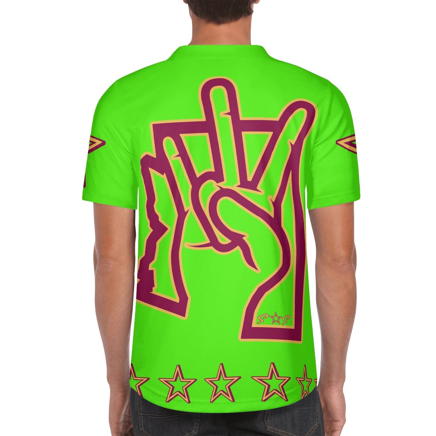 Sun Devil ForkZona S.O.S Edition Mens Goo Green Short Sleeve Baseball Jersey