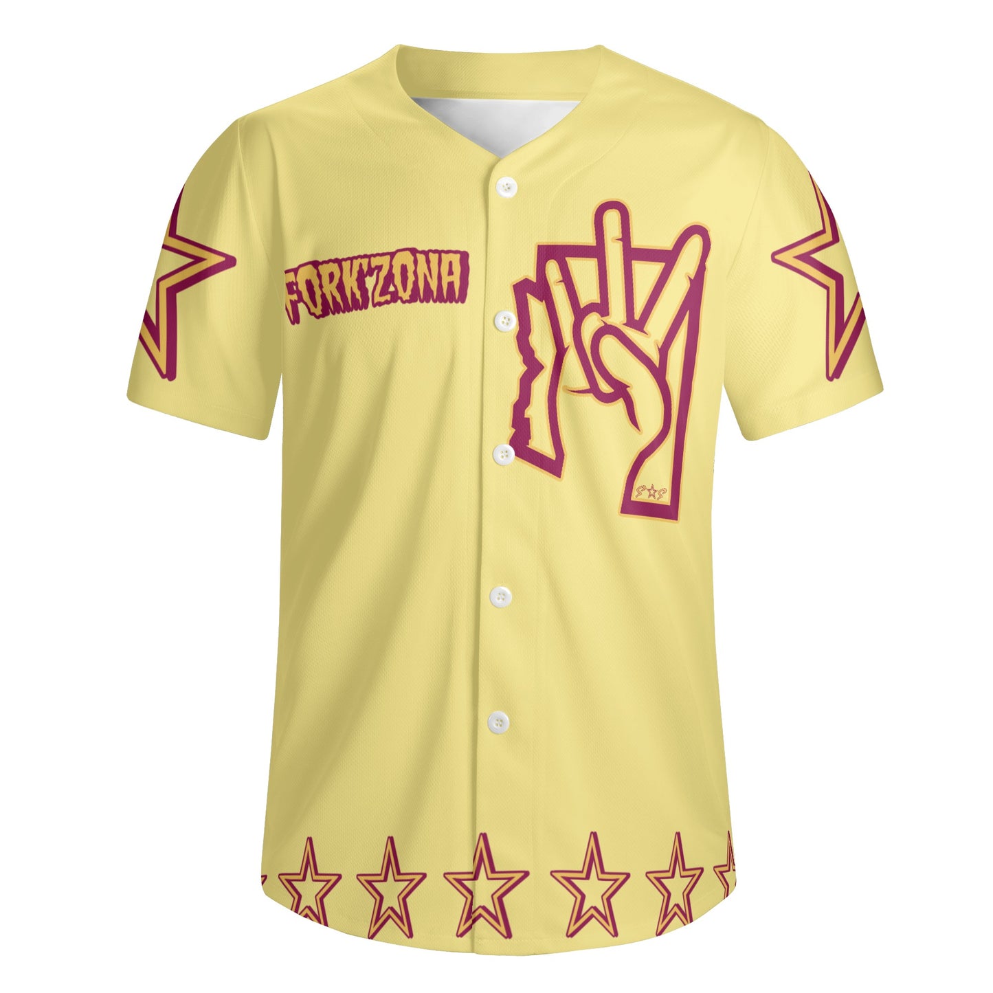 Sun Devil ForkZona S.O.S Edition Mens Tan Short Sleeve Baseball Jersey