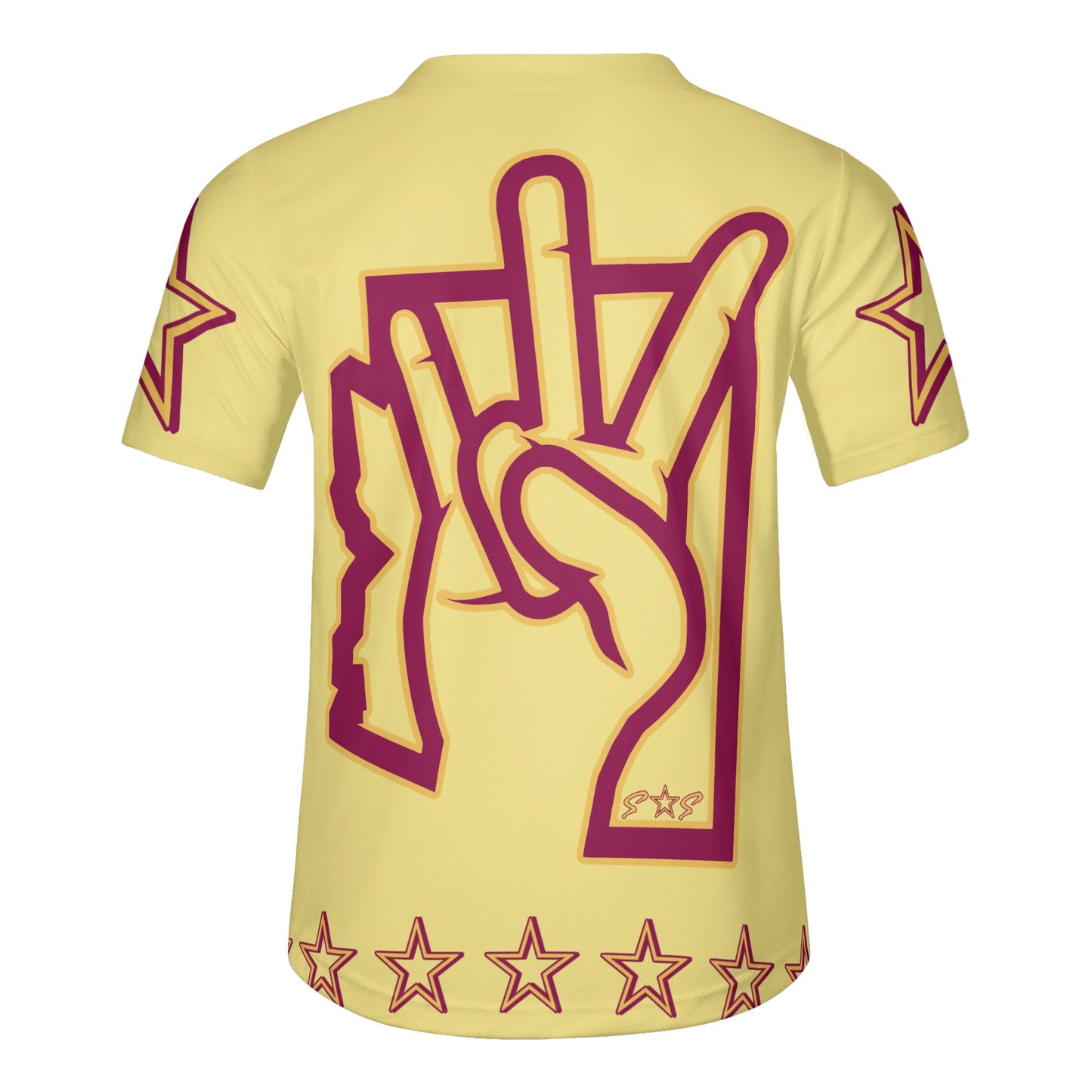 Sun Devil ForkZona S.O.S Edition Mens Tan Short Sleeve Baseball Jersey