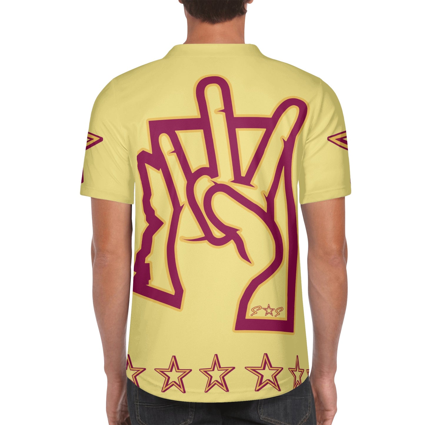 Sun Devil ForkZona S.O.S Edition Mens Tan Short Sleeve Baseball Jersey