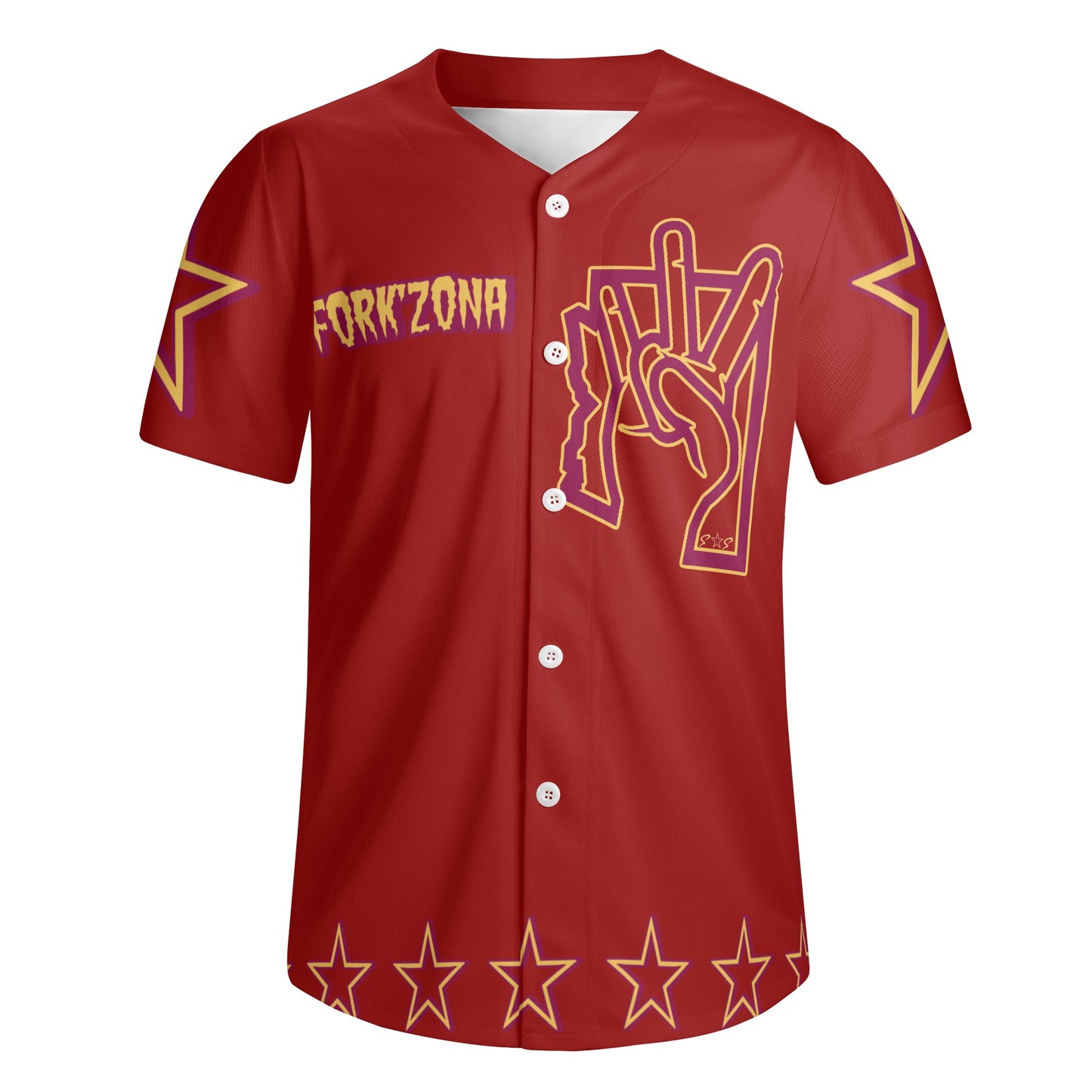 Sun Devil ForkZona S.O.S Edition Mens Maroon Short Sleeve Baseball Jersey