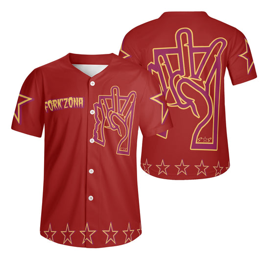 Sun Devil ForkZona S.O.S Edition Mens Maroon Short Sleeve Baseball Jersey