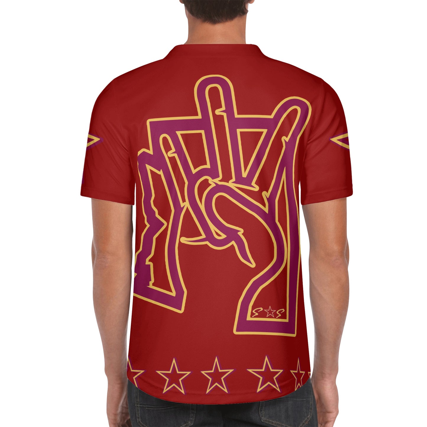 Sun Devil ForkZona S.O.S Edition Mens Maroon Short Sleeve Baseball Jersey