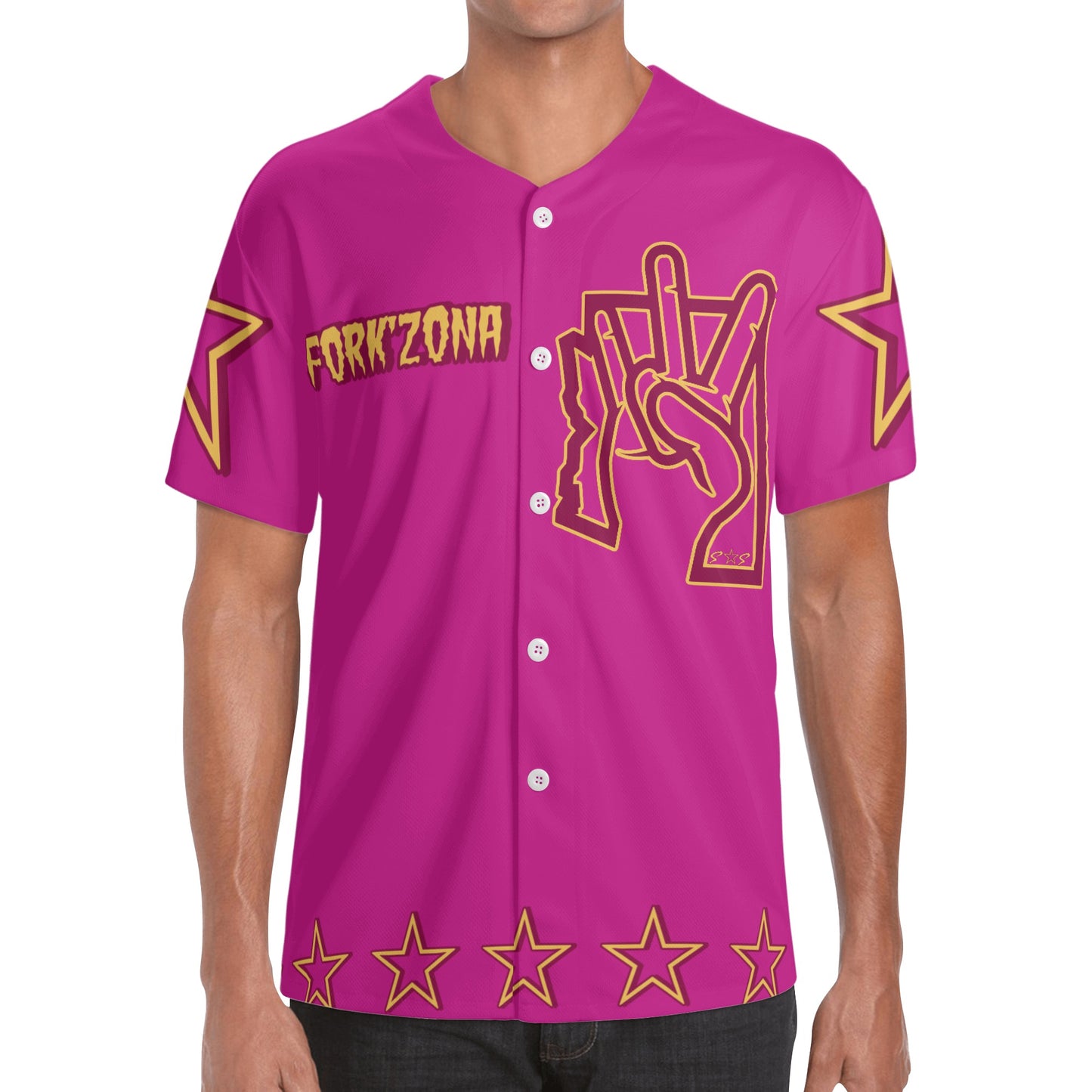 Sun Devil ForkZona S.O.S Edition Mens Purple Short Sleeve Baseball Jersey