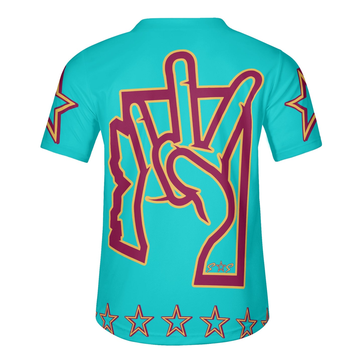 Sun Devil ForkZona S.O.S Edition Mens Turquoise Short Sleeve Baseball Jersey