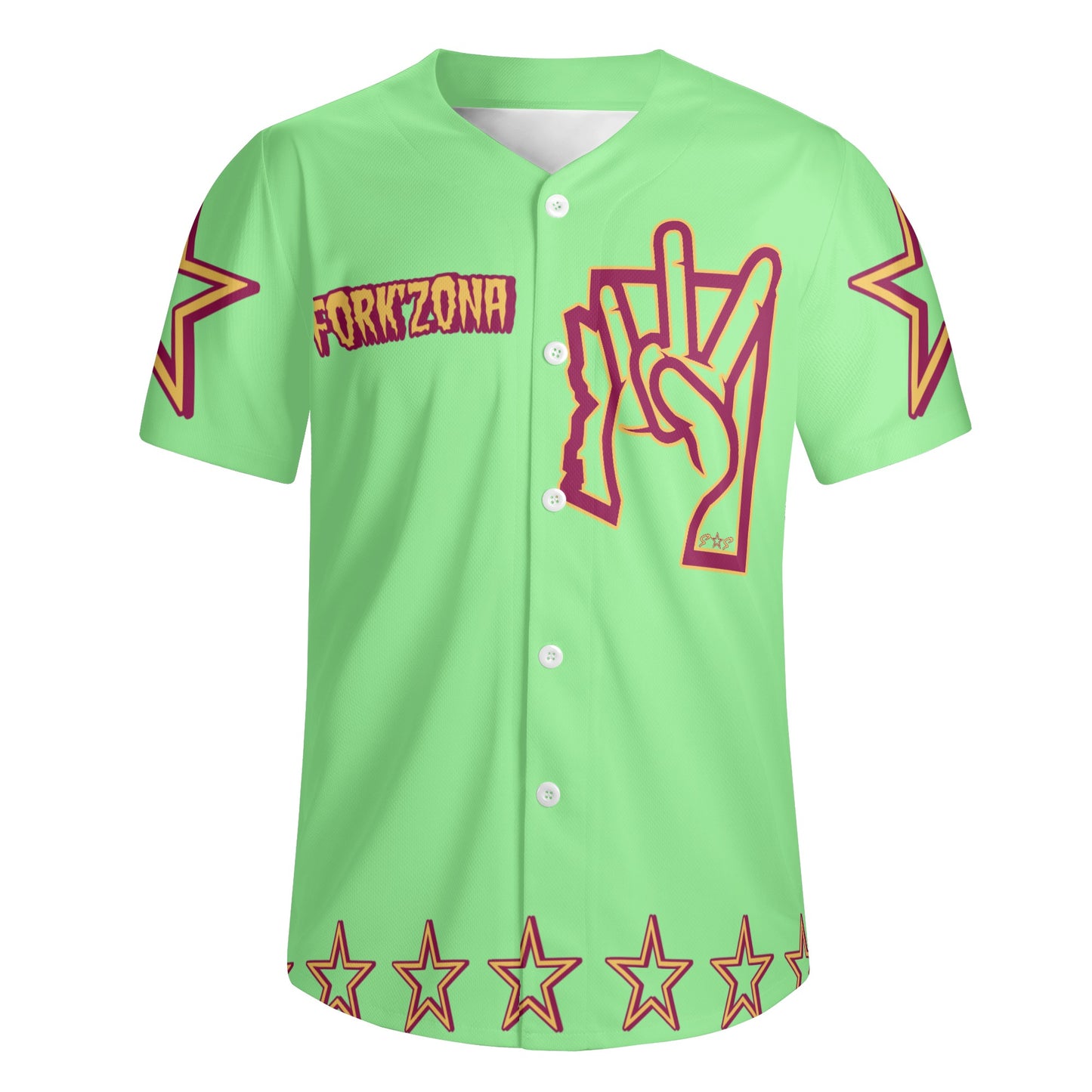 Sun Devil ForkZona S.O.S Edition Mens Mint Green Short Sleeve Baseball Jersey