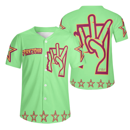 Sun Devil ForkZona S.O.S Edition Mens Mint Green Short Sleeve Baseball Jersey