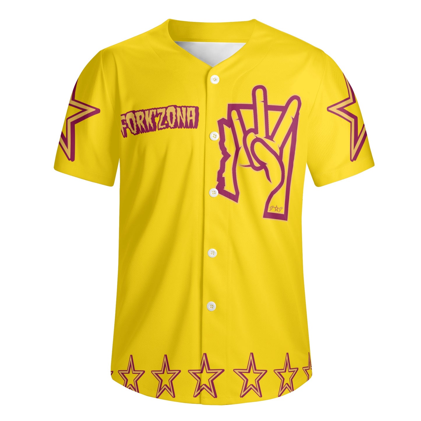 Sun Devil ForkZona S.O.S Edition Mens Gold Short Sleeve Baseball Jersey