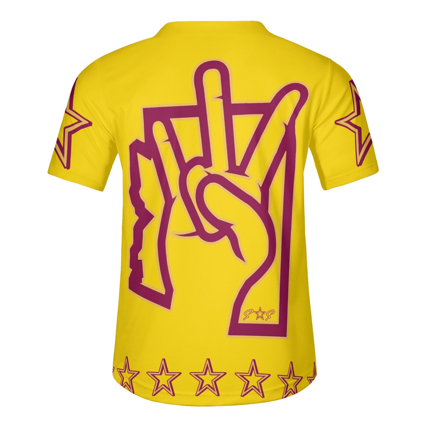 Sun Devil ForkZona S.O.S Edition Mens Gold Short Sleeve Baseball Jersey