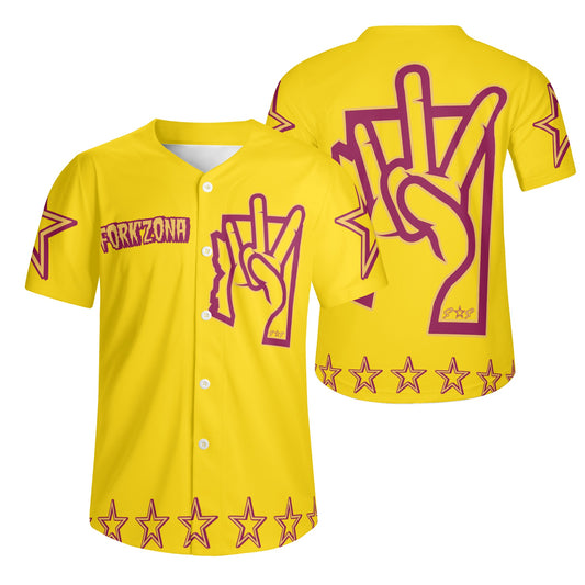 Sun Devil ForkZona S.O.S Edition Mens Gold Short Sleeve Baseball Jersey