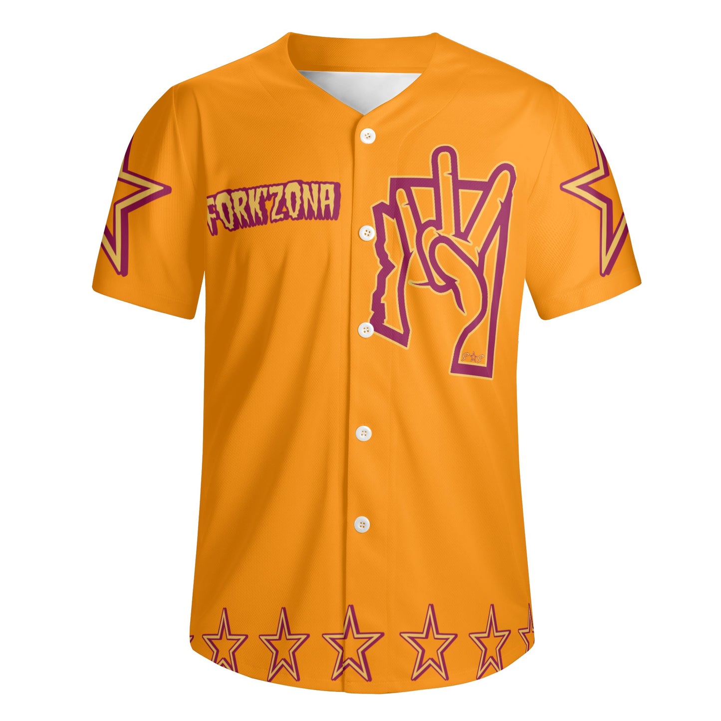 Sun Devil ForkZona S.O.S Edition Mens Orange Short Sleeve Baseball Jersey