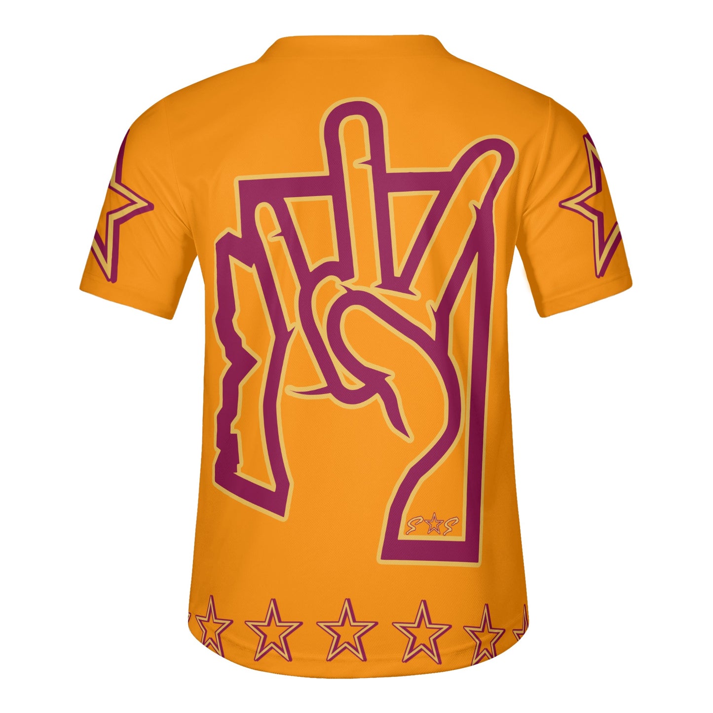 Sun Devil ForkZona S.O.S Edition Mens Orange Short Sleeve Baseball Jersey