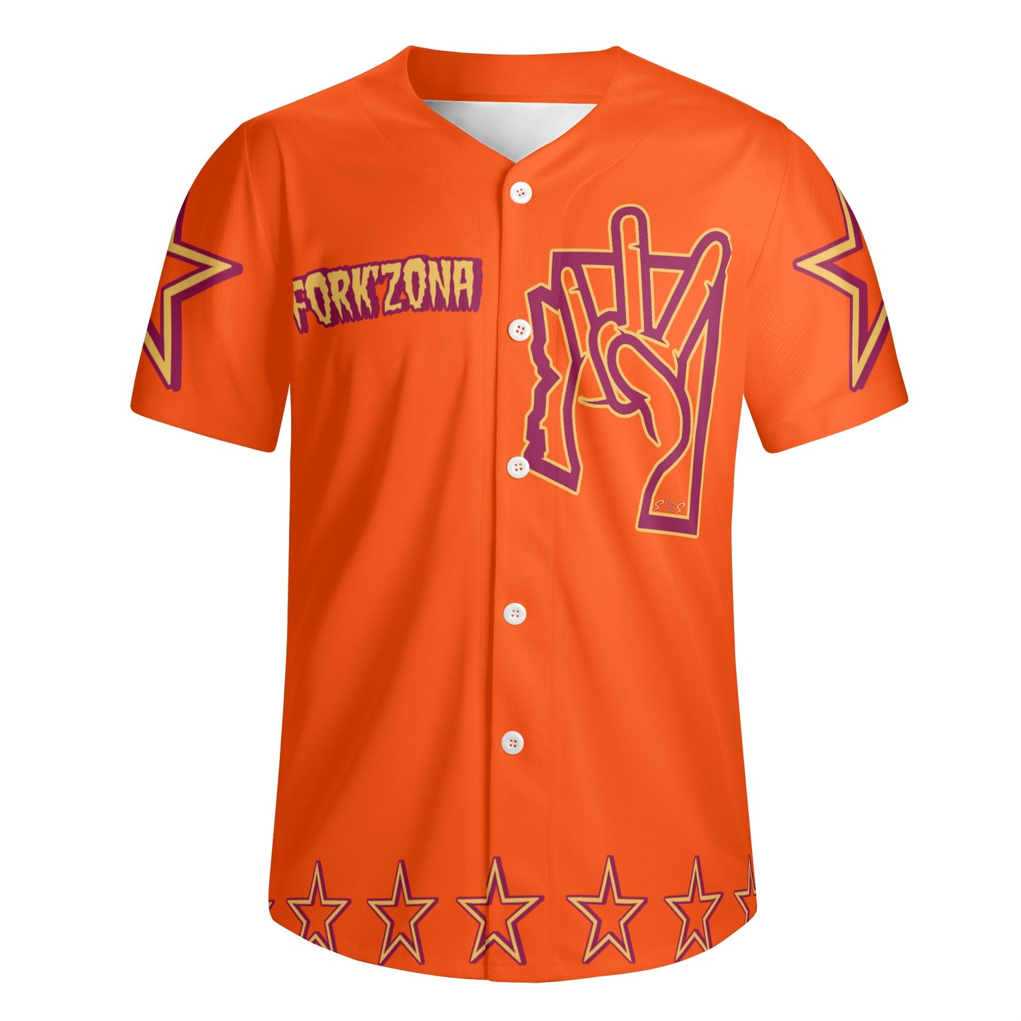 Sun Devil ForkZona S.O.S Edition Mens Dark Orange Short Sleeve Baseball Jersey