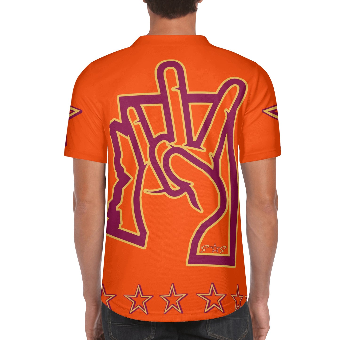 Sun Devil ForkZona S.O.S Edition Mens Dark Orange Short Sleeve Baseball Jersey