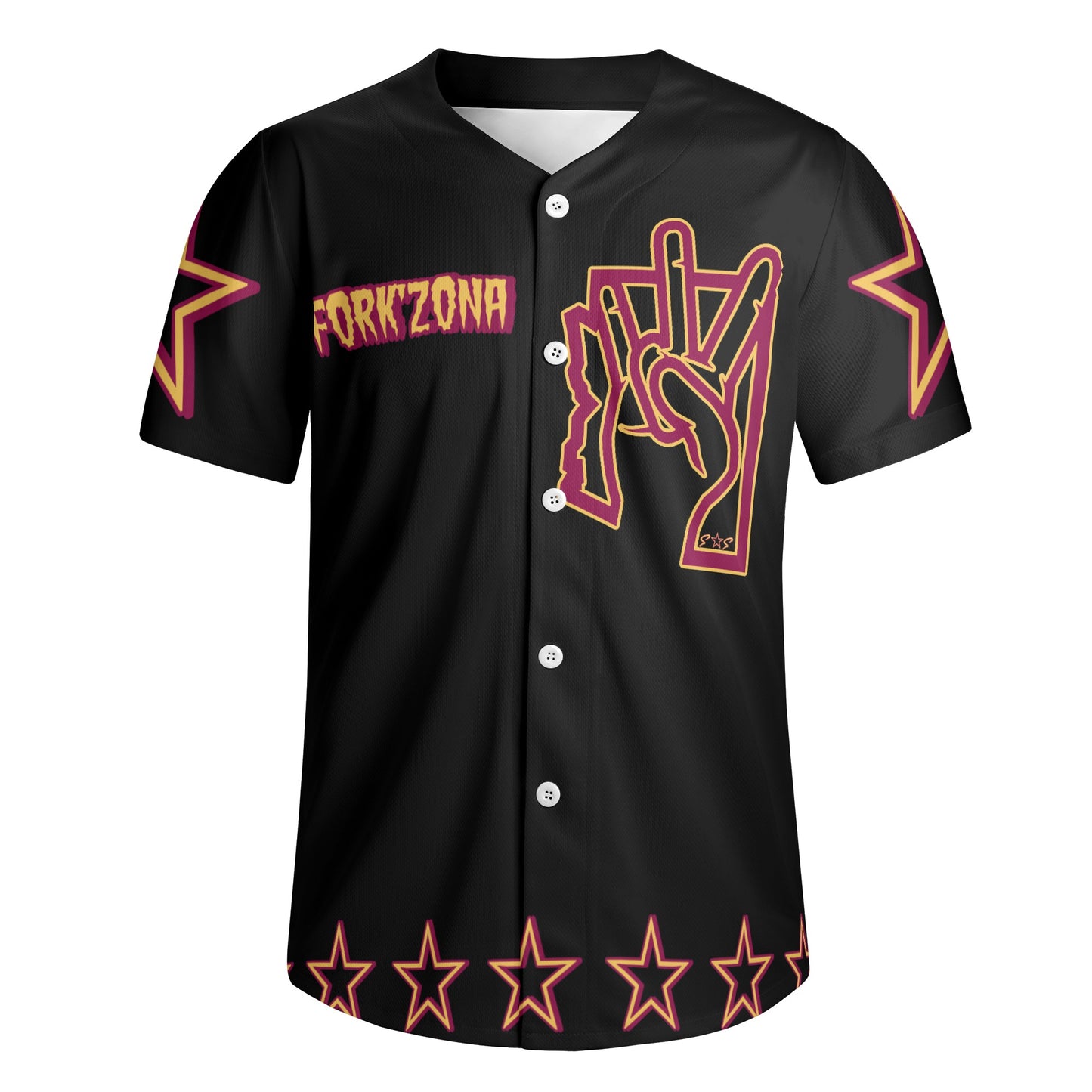 Sun Devil ForkZona S.O.S Edition Mens Black Short Sleeve Baseball Jersey