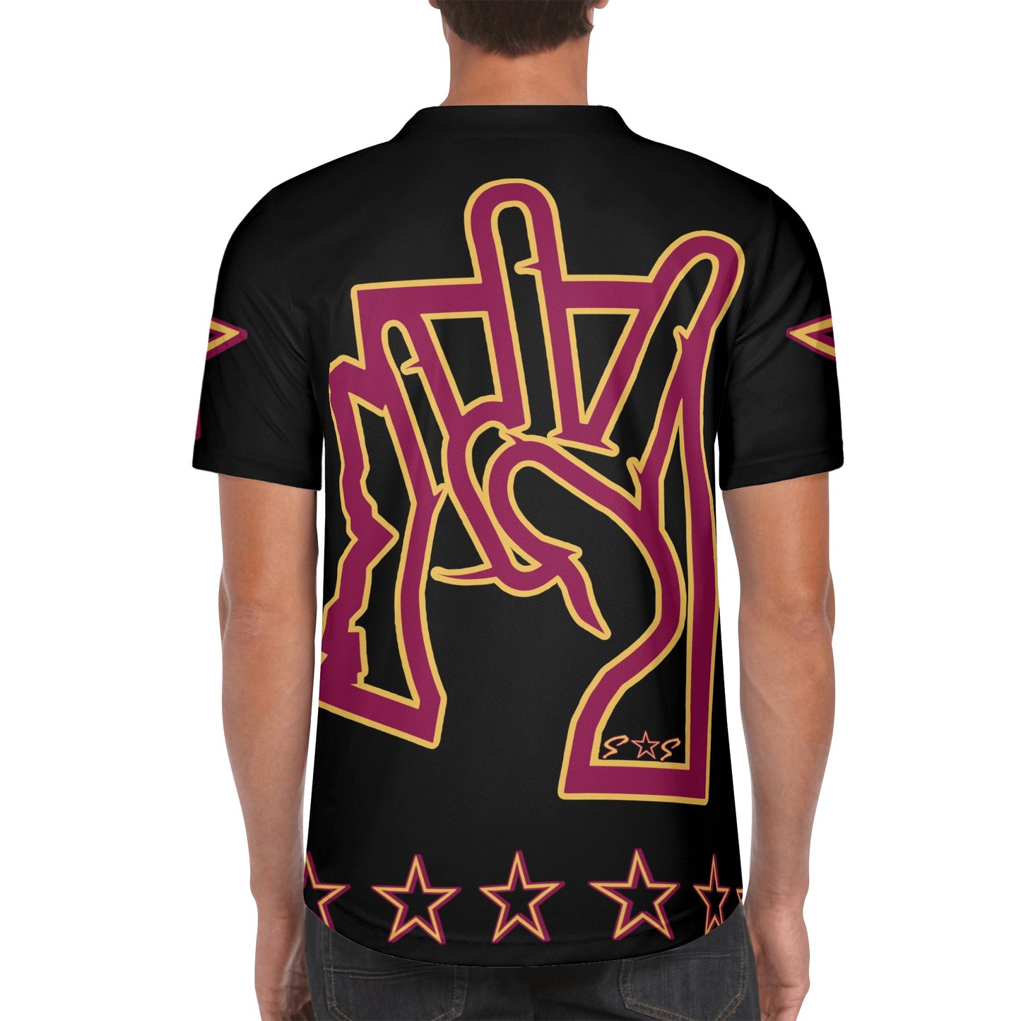 Sun Devil ForkZona S.O.S Edition Mens Black Short Sleeve Baseball Jersey