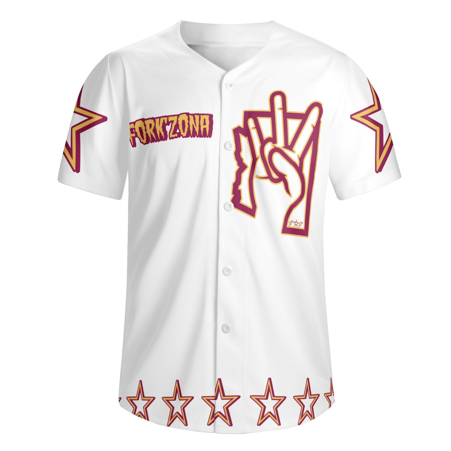 Sun Devil ForkZona S.O.S Edition Mens White Short Sleeve Baseball Jersey