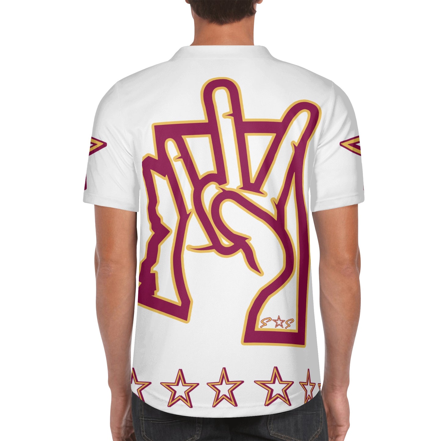 Sun Devil ForkZona S.O.S Edition Mens White Short Sleeve Baseball Jersey