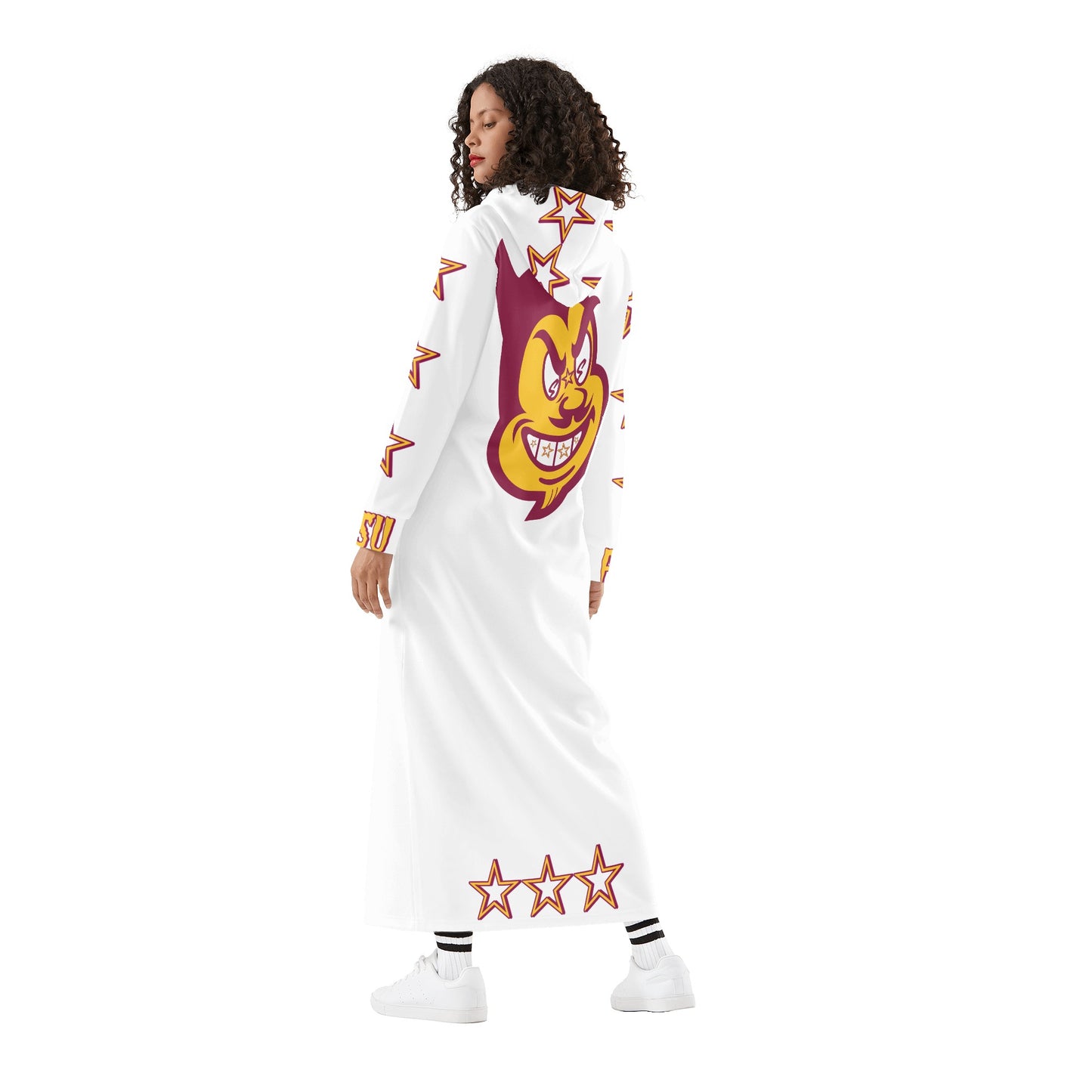 Sun Devil S.O.S Spark Up Edition Womens White Long Hoodie Dress