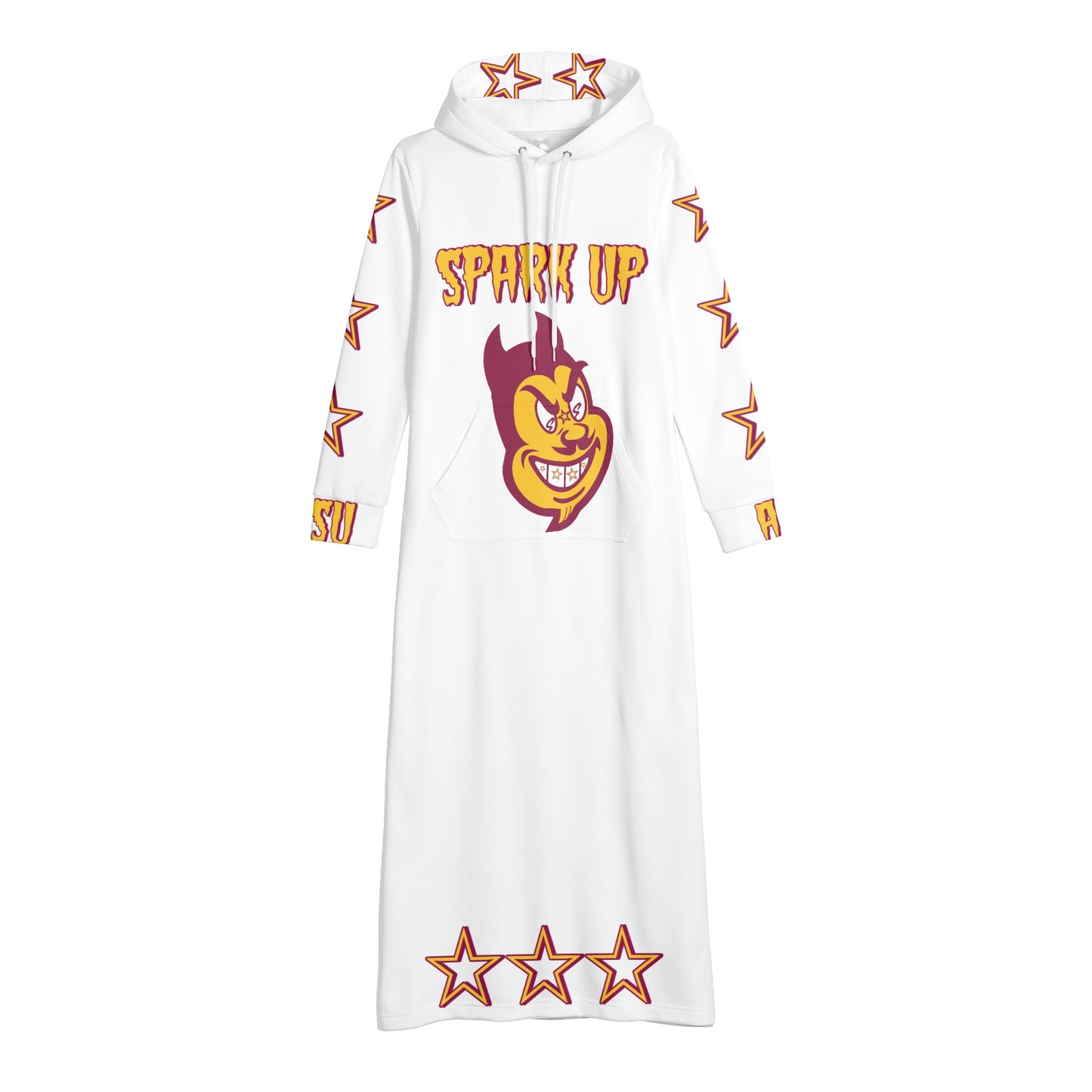 Sun Devil S.O.S Spark Up Edition Womens White Long Hoodie Dress