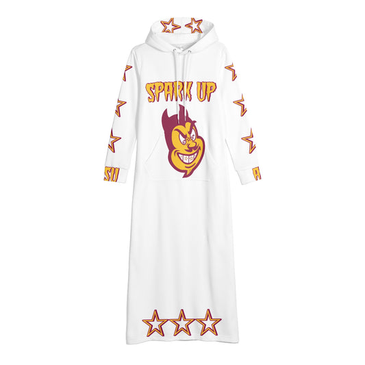 Sun Devil S.O.S Spark Up Edition Womens White Long Hoodie Dress