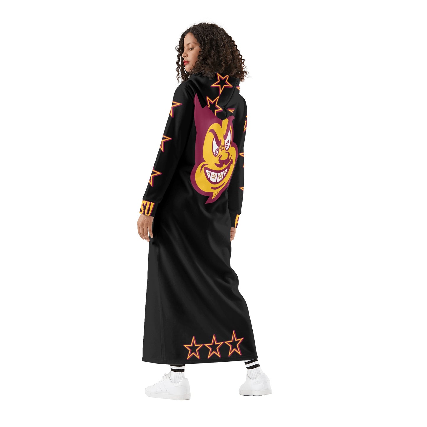 Sun Devil S.O.S Spark Up Edition Womens Black Long Hoodie Dress