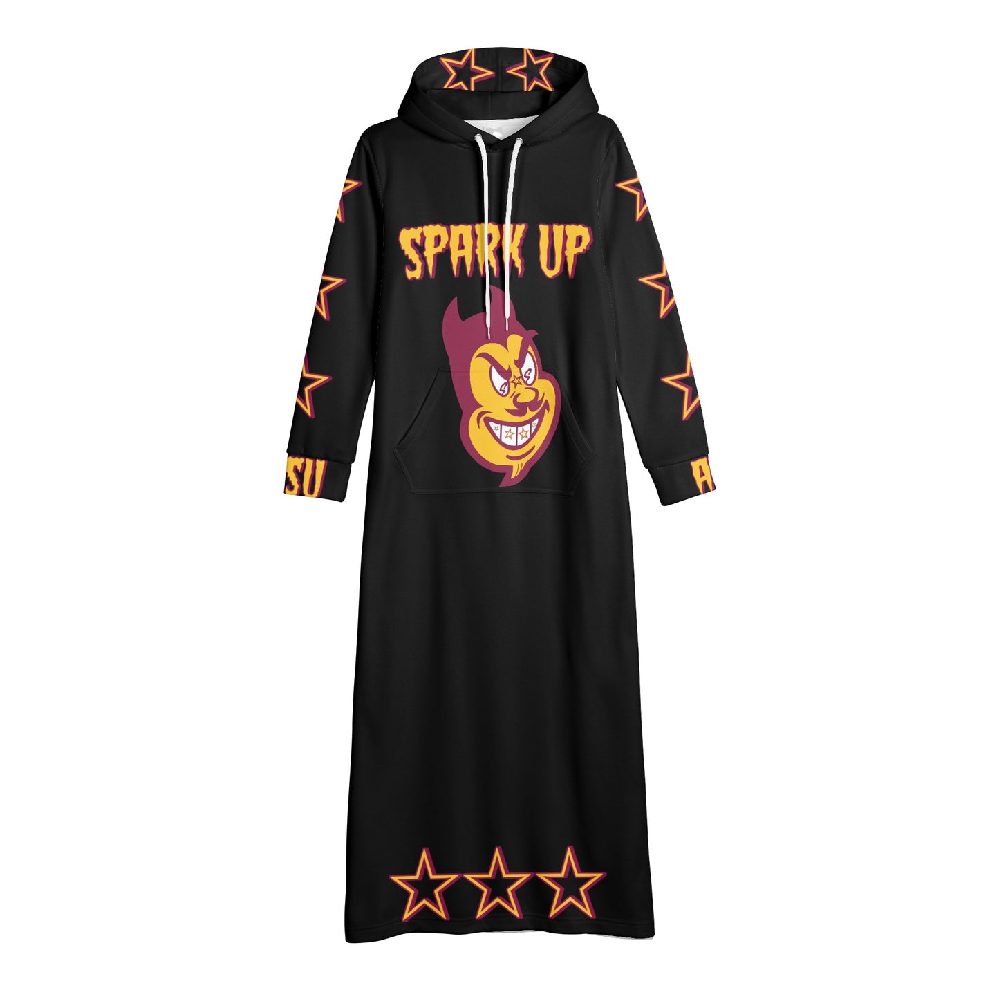 Sun Devil S.O.S Spark Up Edition Womens Black Long Hoodie Dress