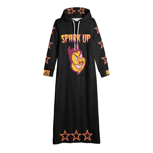 Sun Devil S.O.S Spark Up Edition Womens Black Long Hoodie Dress