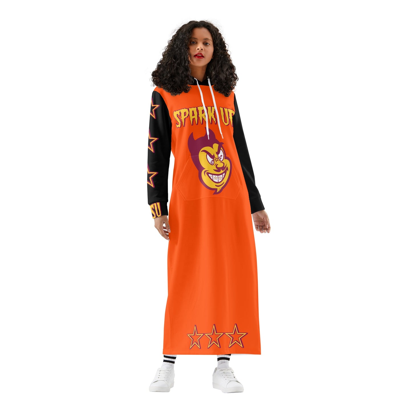 Sun Devil S.O.S Spark Up Edition Womens Black/Purple Long Hoodie Dress