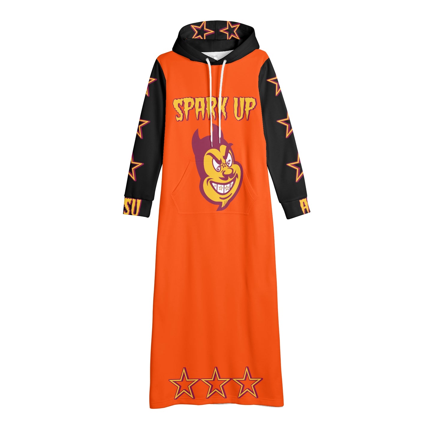 Sun Devil S.O.S Spark Up Edition Womens Black/Purple Long Hoodie Dress