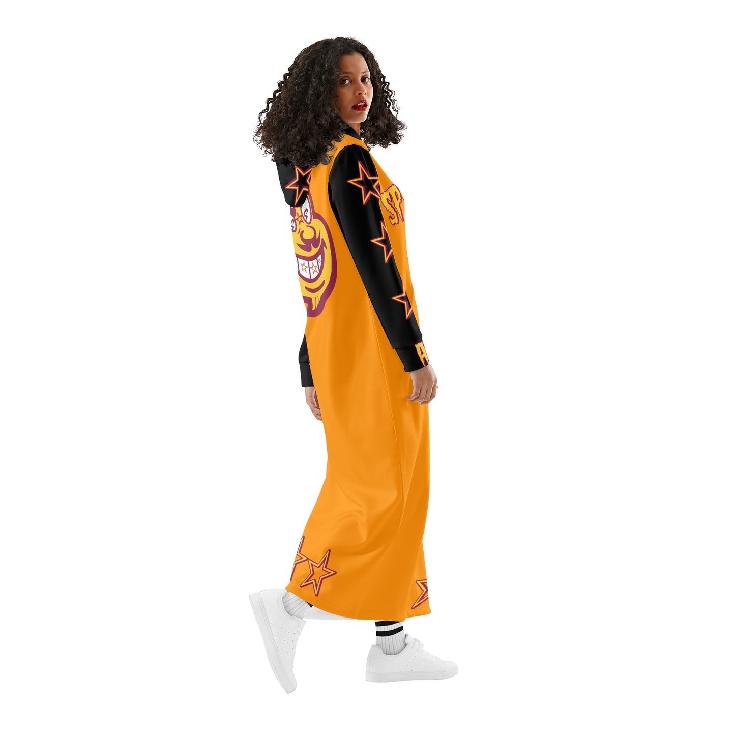 Sun Devil S.O.S Spark Up Edition Womens Black/Orange Long Hoodie Dress