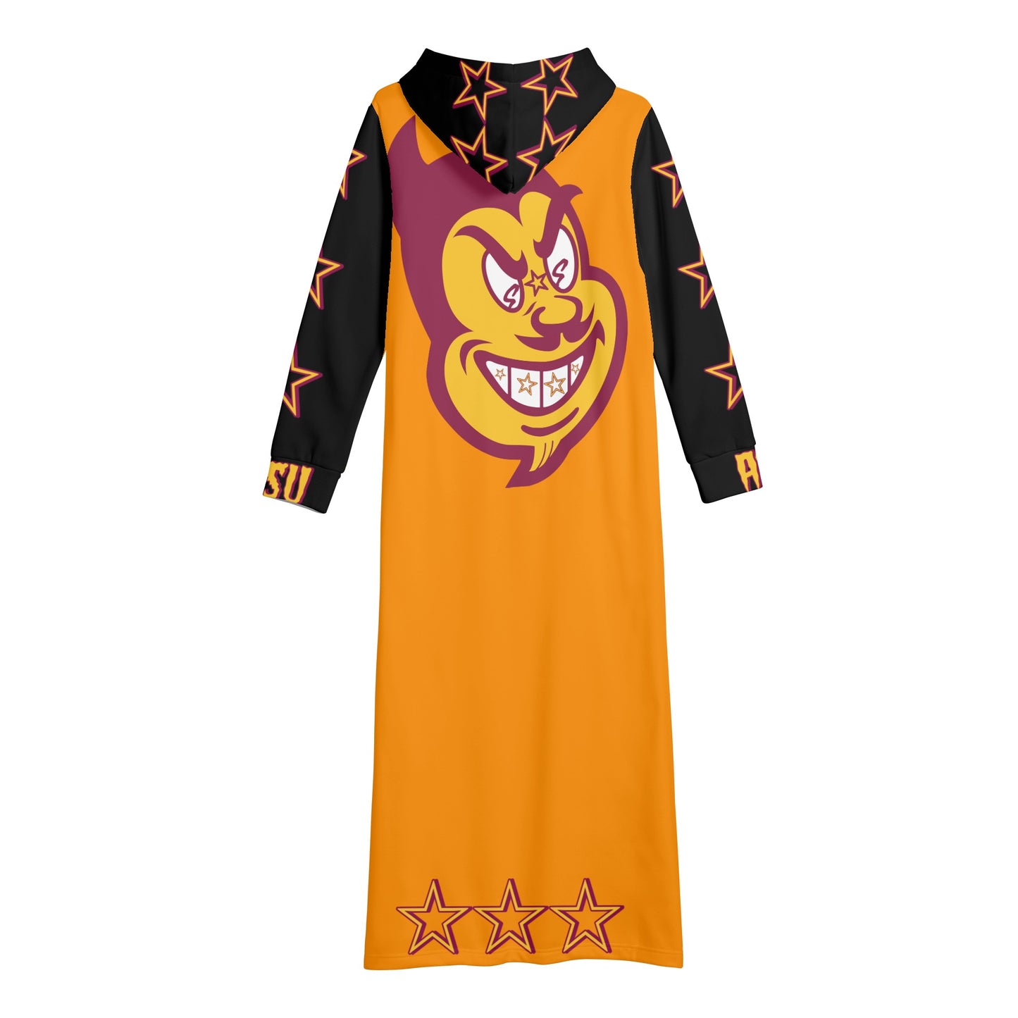 Sun Devil S.O.S Spark Up Edition Womens Black/Orange Long Hoodie Dress