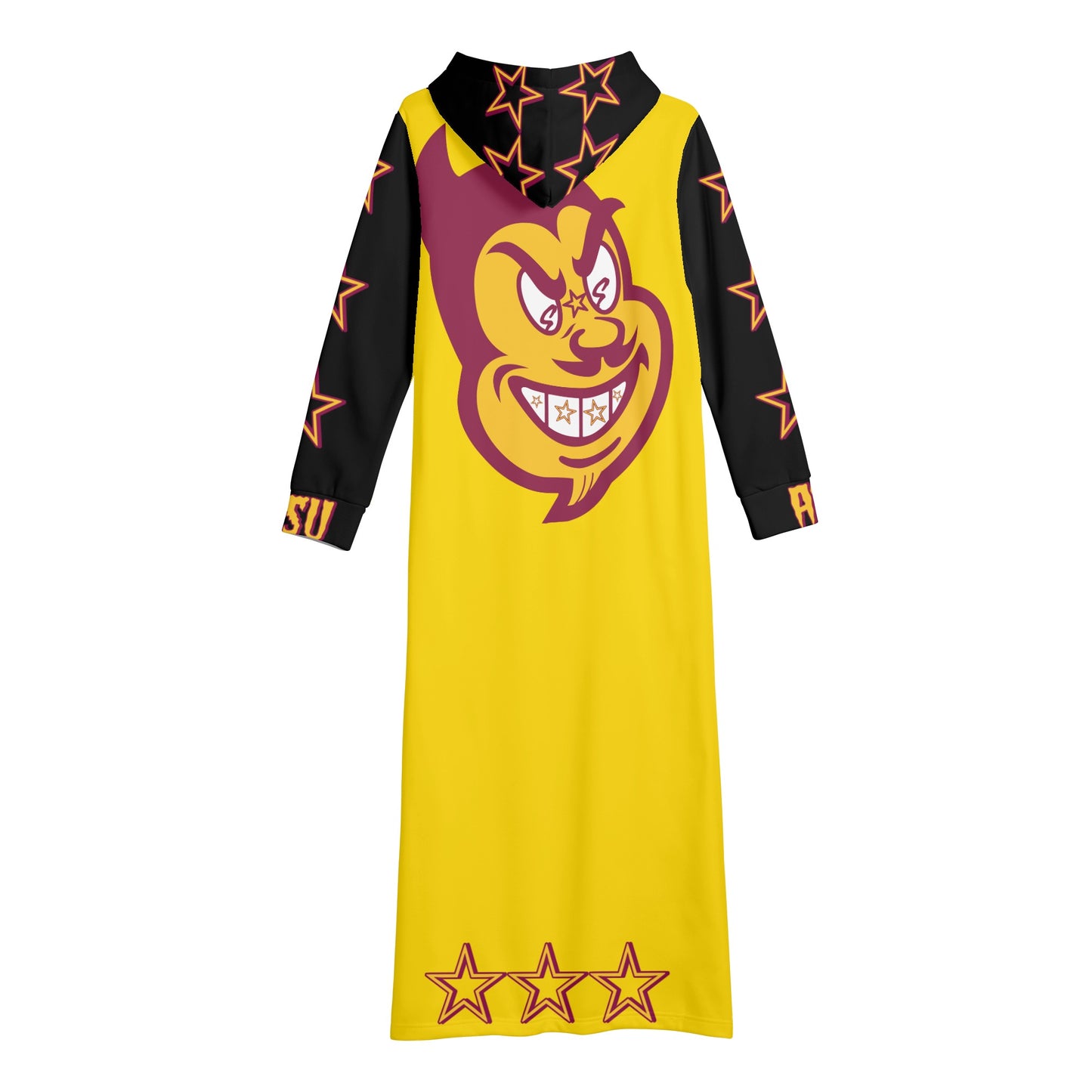 Sun Devil S.O.S Spark Up Edition Womens Black/Gold Long Hoodie Dress