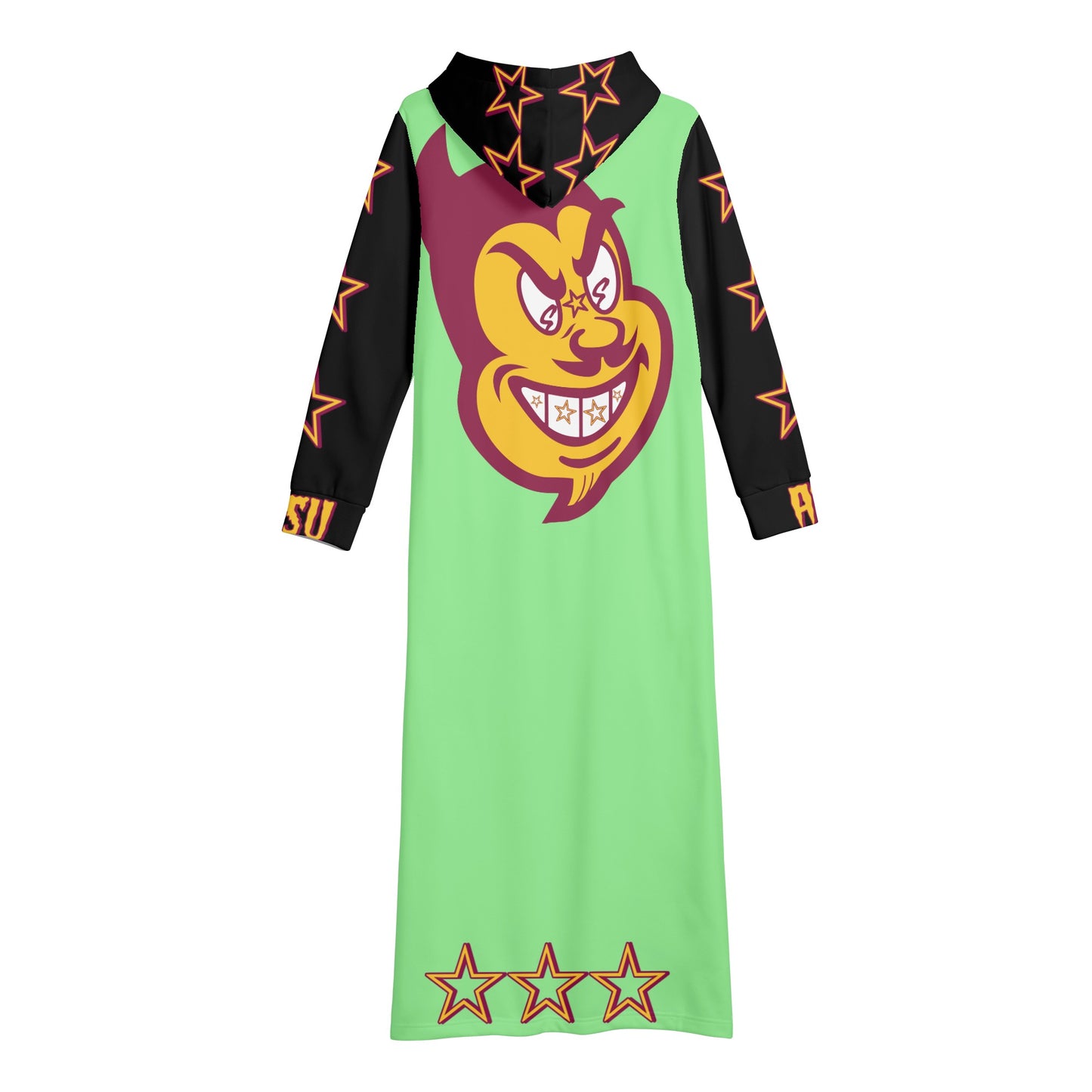 Sun Devil S.O.S Spark Up Edition Womens Black/MintGreen Long Hoodie Dress