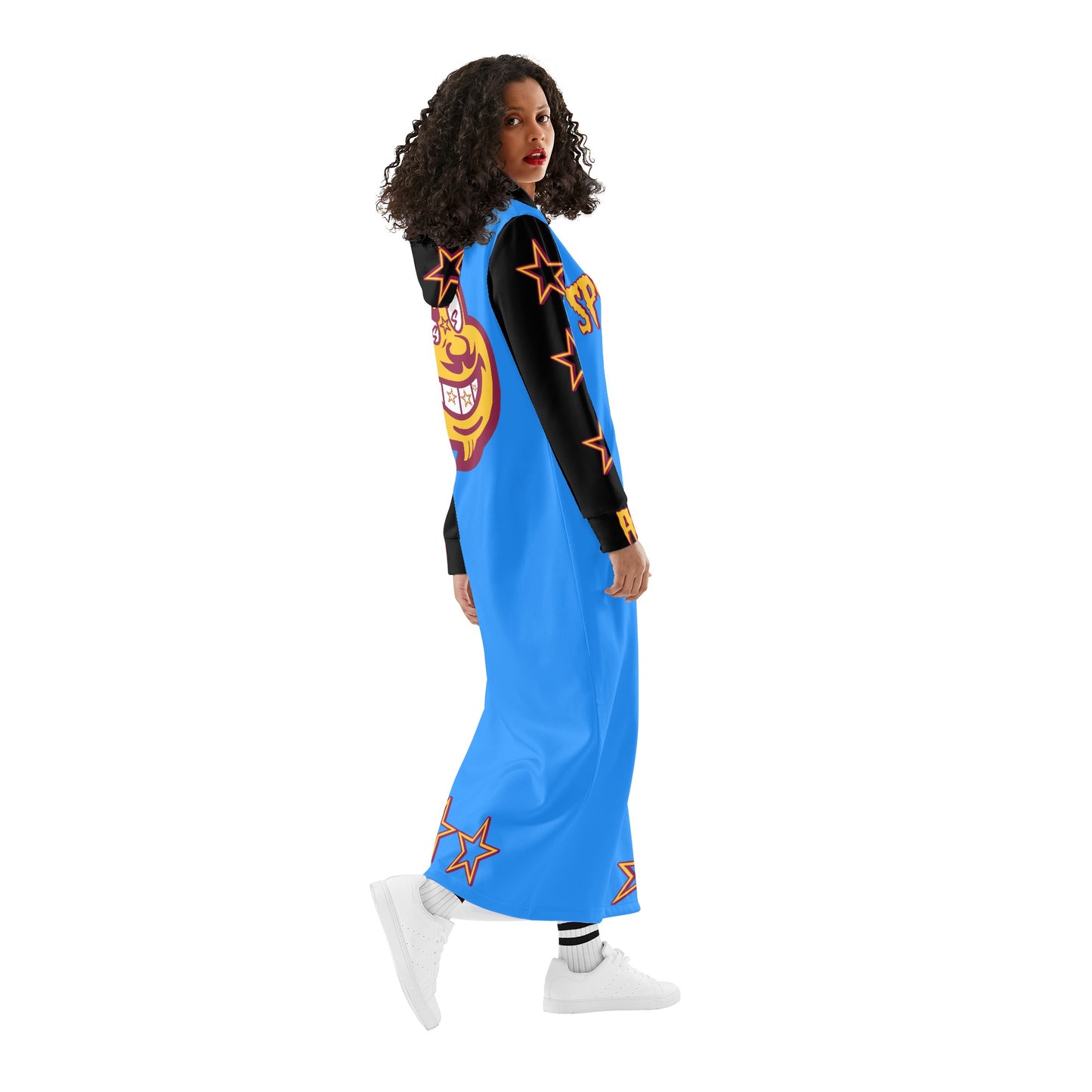 Sun Devil S.O.S Spark Up Edition Womens Black/Blue Long Hoodie Dress