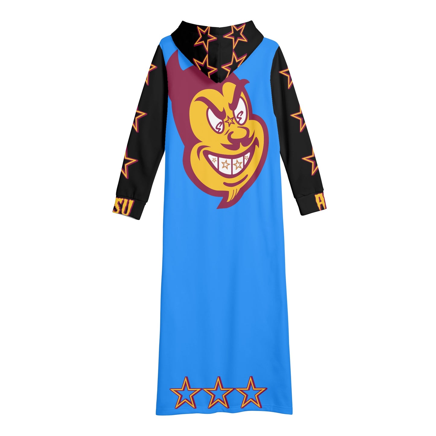 Sun Devil S.O.S Spark Up Edition Womens Black/Blue Long Hoodie Dress