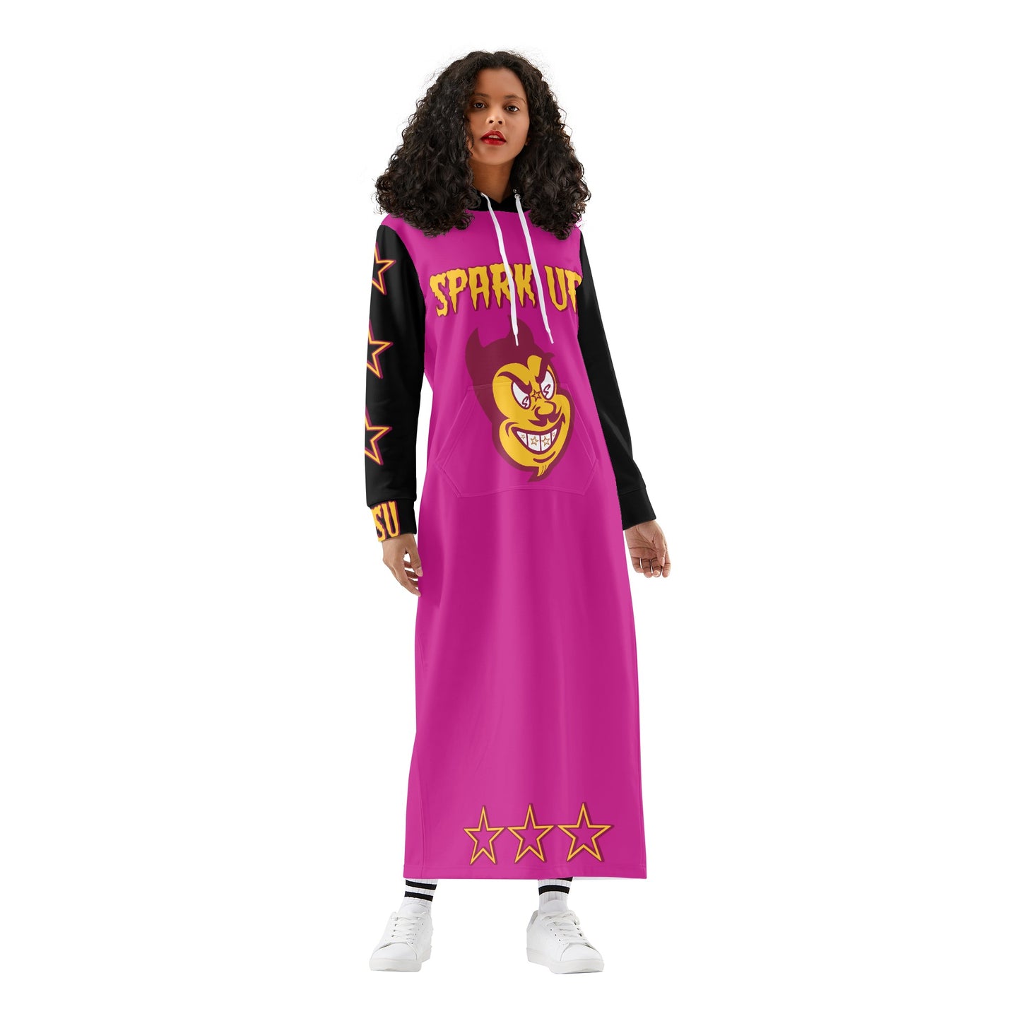 Sun Devil S.O.S Spark Up Edition Womens Black/Purple Long Hoodie Dress